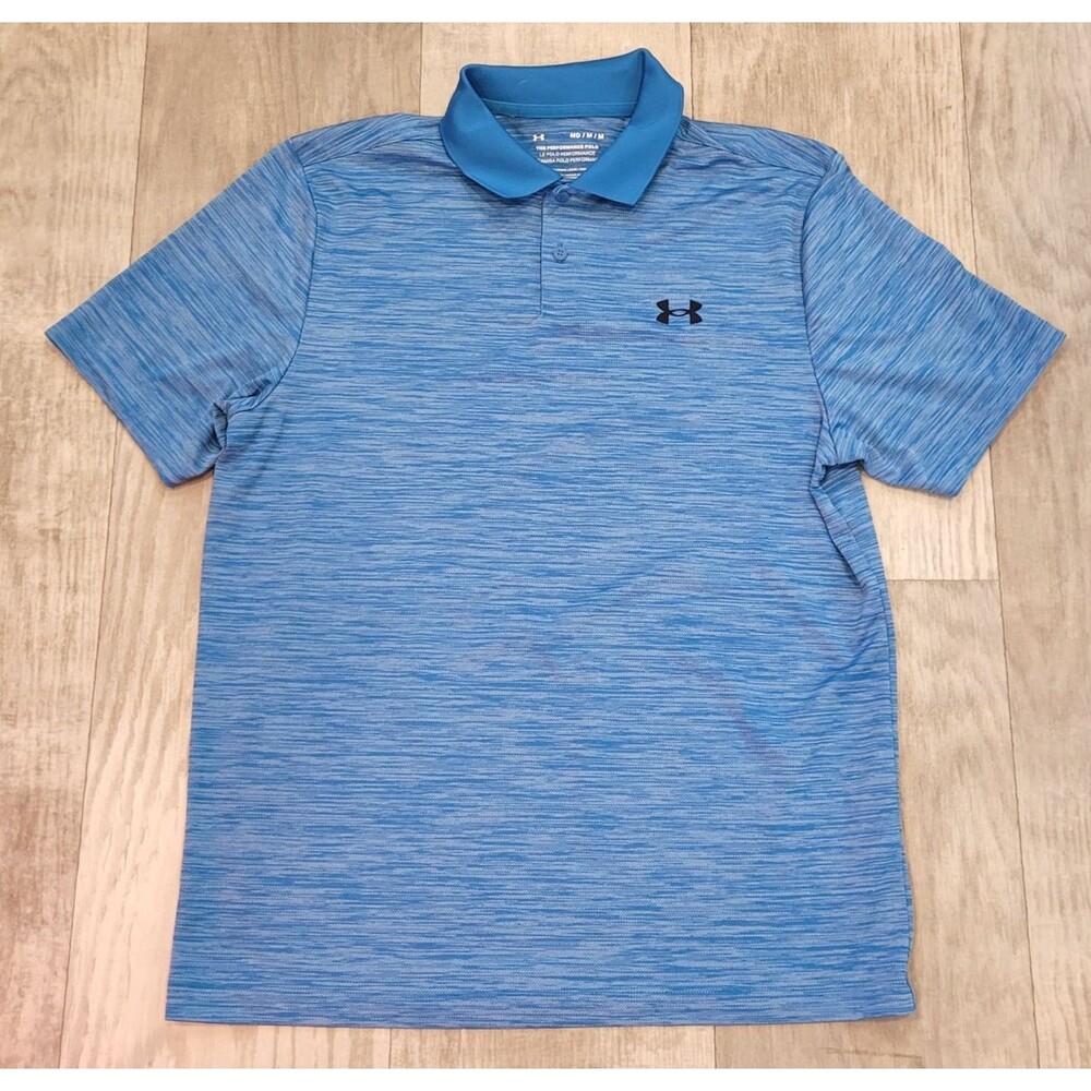 Under Armour The Performance Polo Mens M Medium Blue Loose Fit Shirt Athletic